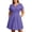 A-Purple, variant on Summer Dress for Women Plus Size 100% Cotton Notch V Neck Short Sleeve Pleated A Line Knee-Length Dress with Pockets