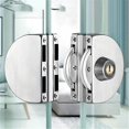 thumbnail image 3 of Glass Display Cabinet/Showcase Locks Stainless Steel Double Door No Need Drilling Easy to Install Home Tool with 2 Keys, 3 of 5