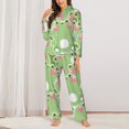 thumbnail image 3 of Wukai Cute Frog2 Print Women's Pajama Set - Soft Long Sleeve Sleepwear for Comfort and Style-, 3 of 9