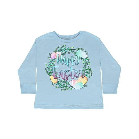 

Inktastic Happy Easter Pastel Egg Wreath with Laurels Gift Toddler Boy or Toddler Girl Long Sleeve T-Shirt