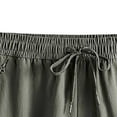 thumbnail image 4 of Men's Quick Dry Cargo Shorts, Elastic Drawstring Waist with Multiple Zipper Pockets, Lightweight Casual Hiking Shorts for Men Stretchy Breathable Army Green XL, 4 of 5
