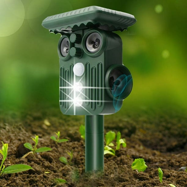 Repelente ultrasónico para gatos al aire libre - Repelente solar para gatos al aire libre Sensibilidad y frecuencia ajustables Repelente ultrasónico para gatos para repeler plagas Protector de jardín