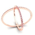 thumbnail image 2 of 0.245 ct Round Cut Simulated Pink Diamond Statement 14K Rose Gold Womens Engagement Ring, 2 of 5