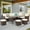 Beige, variant on Superjoe Patio Furniture Conversation Set, 7 Piece High Curved Back All Weather Wicker Outdoor Dining Sectional Sofa with Dining Table and Chair, Blue