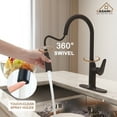 thumbnail image 2 of CASAINC Single Handle Kitchen Faucet with Pull Out Sprayer, Deck Mounted, Matte Black, 2 of 4