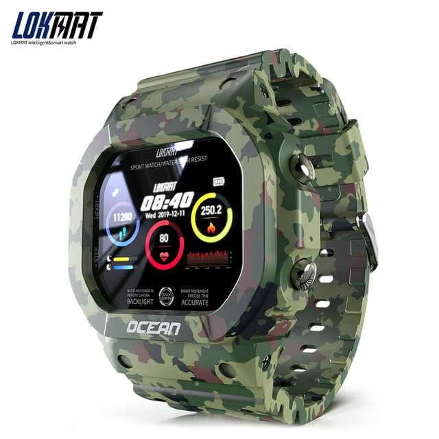 Reloj inteligente LOKMAT con monitor de frecuencia cardíaca y presión arterial multifunción