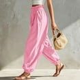 thumbnail image 3 of Aezemi Womens Ruffle Elastic Waist Trousers Fashion Comfy Pull on Summer Joggers Summer Walking Daily Casual Spring Pants with Pockets M, 3 of 9