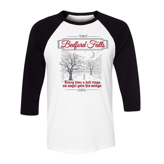 Bedford Falls Three-Quarter Raglan Sleeve Baseball Shirt Unisex X-Small White/Black