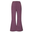 thumbnail image 6 of FRSASU Corduroy Pants for Women High Waisted Stretchy Flare Pants Casual Wide Leg Bell Bottom Trousers with Pockets Purple, 6 of 9