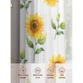 thumbnail image 6 of Sunflower Sheer Curtains 96 Inch Length 2 Panels Set, Yellow Spring Watercolor Floral White Voile Window Treatment Semi Sheer Long Curtains Drapes for Bedroom/Living Room/Kitchen 52"x96"x2, 6 of 7