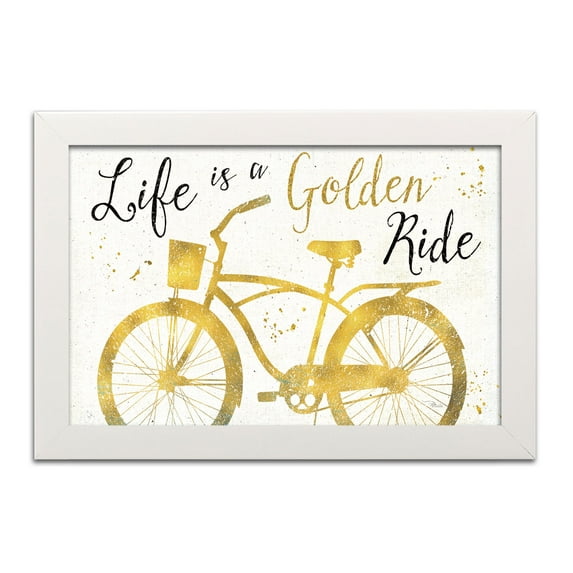 Gango Home Decor Casual Golden Ride III by Pela Studio (Ready to Hang); One 18x12in White Framed Print