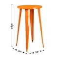 thumbnail image 5 of BizChair Commercial Grade 24" Round Orange Metal Indoor-Outdoor Bar Height Table, 5 of 9