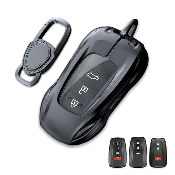 Zinc Alloy Metal Car Key Fob Case Accessories Compatible for Toyota Camry RAV4 Highlander Avalon C-HR Prius Corolla 2018-2022 Smart Key Fob Cover Protector Shell