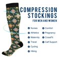 thumbnail image 2 of FORMRS Womens Knee High Socks Casual Long Thick Travel Daily Wear, 2 Pairs, Pink Geometric Flowers, 2 of 6