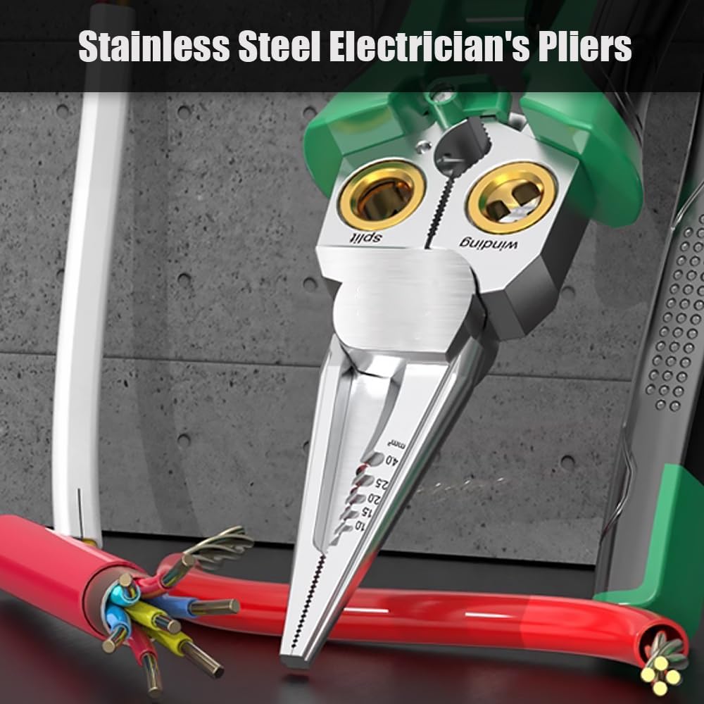 8 in 1 wire stripper with voltage tester, Electrical Wire Stripper Tool for Cutting Crimping Splitting