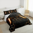 thumbnail image 3 of Castle Fairy Teens Game Gamepads 3 Pieces Queen Comforter Set for Adults Female Men,Black Orange Geometric Hexagon Ultra Soft Bedding Sets,Video Game Game Controller Bedding Comforter Set Breathable, 3 of 8