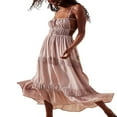 thumbnail image 2 of PENGXIANG Femmes Été Longues Robes Spaghetti Sangle Dos Nu Étagé Robe Maxi, 2 of 6