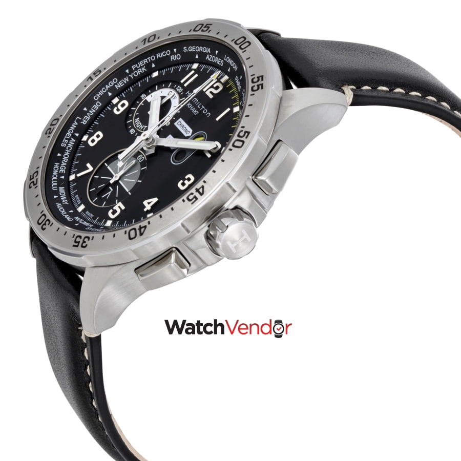 Hamilton Khaki Aviation Worldtimer Black Men s Watch H76714735
