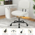 thumbnail image 3 of BEDDLE Home Office Task Desk Chair Armless Lumbar Support Low Back Height Adjustment,White, 3 of 7