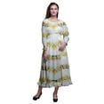 thumbnail image 1 of Bimba Tie-Dye Ladies Printed Boho Gypsy Summer Smocked Maxi Long BeachDress-Small, 1 of 5