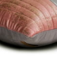 thumbnail image 2 of Funda de almohada lumbar decorativa gris y melocotón de 30 x 40 cm (12 x 16 pulgadas), acolchada de gamuza, con efecto metalizado y patchwork, con estampado de rayas de estilo moderno - Peach Path, 2 of 3