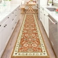 thumbnail image 6 of Findosom Washable Runner Rug 2'x10' Non-slip Kitchen Runner Rug, Vintage Paisley Runner Rugs Soft Distressed Carpet Boho Runner Rug for Hallway Bedroom Laundry Entryway,Orange, 6 of 10