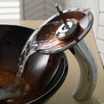 thumbnail image 3 of KRAUS Copper Brown Glass Bathroom Vessel Sink and Waterfall Faucet Combo Set with Matching Disk and Pop-Up Drain, Chrome Finish, 3 of 8