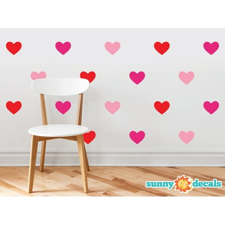 - Heart Fabric Wall Decals - Set of 23 Hearts - 20 Color Options-Multi-Color/