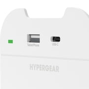 HyperGear Multi-Plug 5-Outlet Wall Tap with USB-C and USB Ports, White, 15705