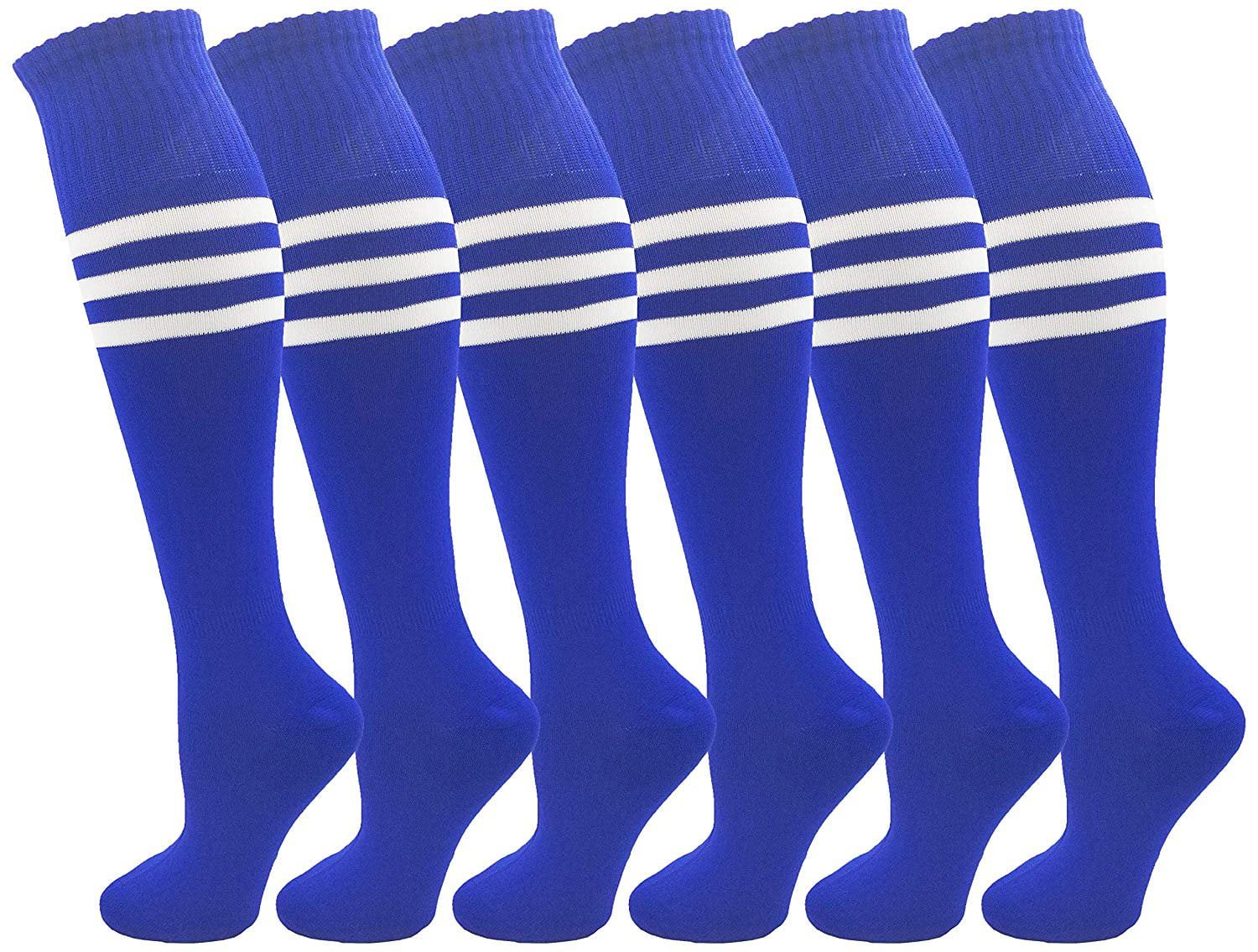 ,Blue/Black 2 Pairs Childrens Sport Athletic Socks Soccer Football Socks 