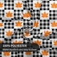 thumbnail image 4 of Fall Plaid Tablecloth Black and White Checkered Tablecloth Round 60 Inch Washable Reusable Maple Leaf Tablecloth for Home Parties Dinner Picnic Dining Kitchen Decor, 4 of 6