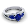 thumbnail image 3 of 2.00 T.C.W New Pear Cut Blue Sapphire Gemstone & Natural Diamond Engagement Ring for Girls Solid 18K White Gold Size 9 by Diamond-Capitals, 3 of 8