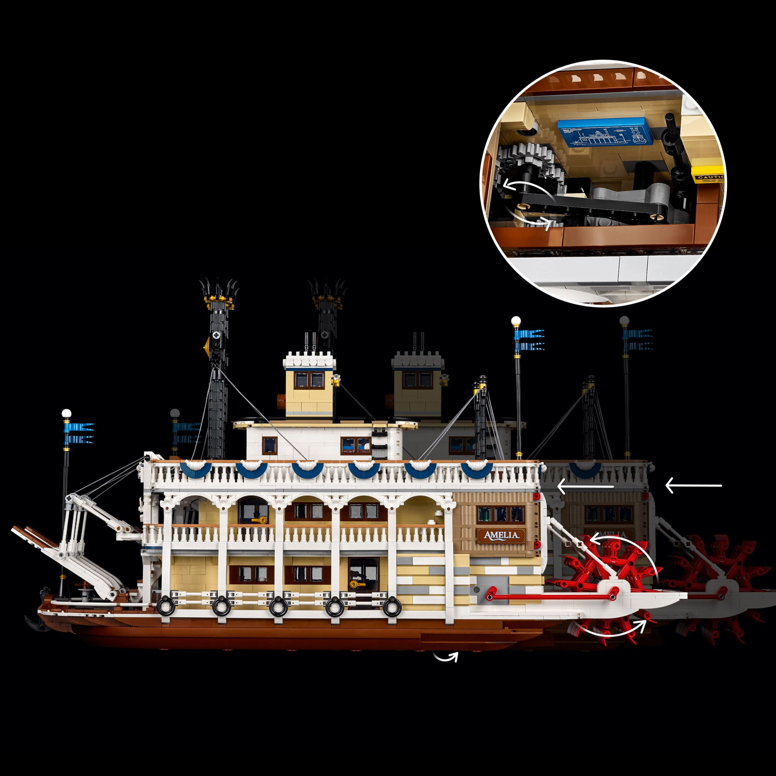 LEGO Ideas Le Bateau à Vapeur Fluvial, Décor Nautique pour la Maison 21356