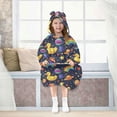 thumbnail image 7 of Dailycode Wearable Blanket Hoodie Oversized Sherpa Flannel Blankets with Pocket for 3-14 Year Old Duck in Space, 7 of 7
