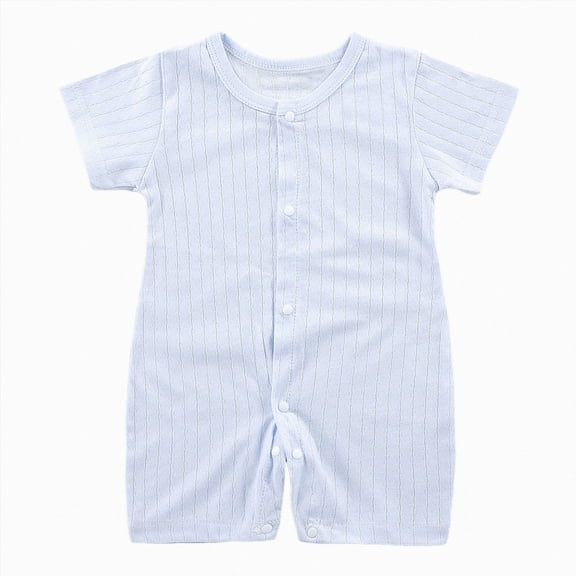 WUANDIXFA Cute Baby Boy Clothes 6 12 18 24 Months Short Sleeve Romper Cotton Summer Design, Toddler Boy Romper Baby Boy Rompers Infant Boys Outfits,Blue,18-24 Months