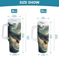 thumbnail image 6 of Yayeee 40oz Stainless Steel Tumbler with Straw and Handle Double-Wall Insulated Travel Water Bottle, Beige Floating Whale, 6 of 8