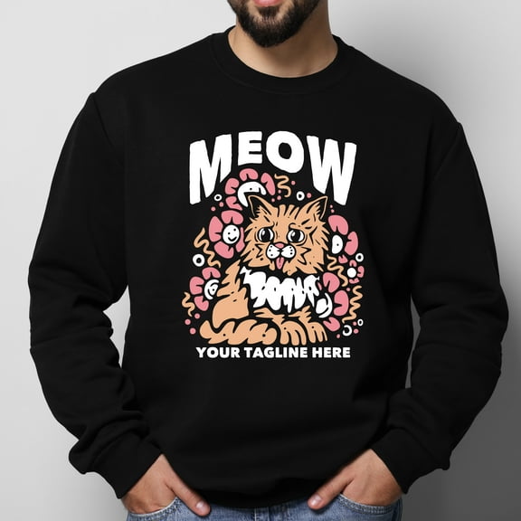 Unisex Couple Style Round Neck Sweatshirt Black Oversized Long Sleeve Pullover,Sizes S-2XL