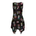thumbnail image 4 of HELLHERO Summer Sleeveless Dress, Pineapple Print Side Pockets Summer Dresses, Crew Neck Irregular Hem Sleeveless Sundress for Cocktail Party Vacation, 4 of 8