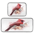 thumbnail image 2 of Kitchen Floor Mat 2 Sets Carpet Floor Mat Kitchen Mat Bathroom Mat Living Room Mat Bedroom Mat Absorbent Delicate Fabric No Ball Red Bird Pattern, 2 of 7