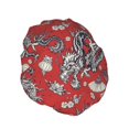 thumbnail image 2 of Kdxio Dragons2 Print Shower Cap for Women,Elastic and Reusable,Double Waterproof Layers Bathing Hat, 2 of 9