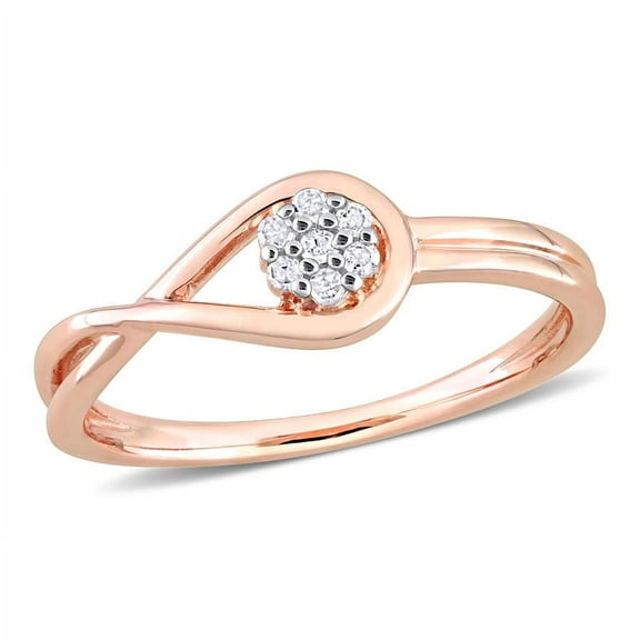 AMOUR Diamond Accent Infinity Promise Ring In Rose Plated Sterling Silver