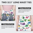 thumbnail image 6 of White Cartoon Dinosaurs Pattern Apron-Garden Aprons for Women with Pockets-Cotton Linen Waterproof Kitchen Cooking Gardening Aprons Adjustable for Kitchen,Cooking,BBQ and Salon 33x27 Inch, 6 of 7