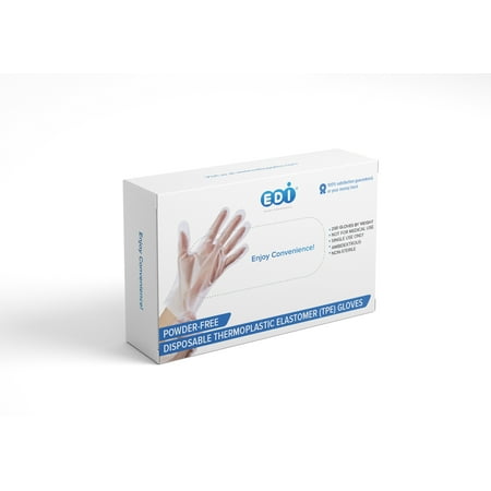 

EDI TPE Food Service Gloves (X-Large 200 pcs) (Clear) - Powder-Free Latex-Free