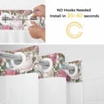 thumbnail image 5 of Spring Flowers No Hook Shower Curtain with Snap in Liner Watercolor Country Pink White Floral Green Leaf Plant Waterproof Bathroom Shower Curtain with See Through Top Window for Bathtub 72" x 72", 5 of 9