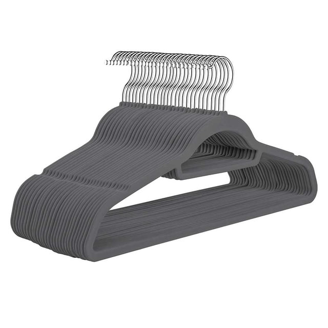 Perchas abrazables de Terciopelo flocado Toystoory antideslizantes Gris 10 piezas