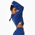thumbnail image 3 of Sudadera con capucha deportiva, holgada, con cremallera y cuello alto, de manga larga y transpirable para mujer, talla L, 3 of 5