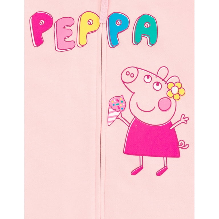 Peppa Pig Toddler Girls Fleece Zip Up Hoodie Pink 5T