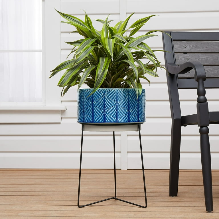 Better Homes & Gardens Marina Ceramic Pot with Stand Better Homes & Gardens Marina Ceramic Pot with Stand
