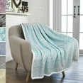 thumbnail image 4 of PAVILIA Melange Sherpa Fleece Throw Blanket | Super Soft, Reversible, Microfiber Fleece Blanket Throw | Luxurious Plush Fuzzy Turquoise TV Blanket For Couch Sofa(50x60 Inches, Sea Blue), 4 of 11