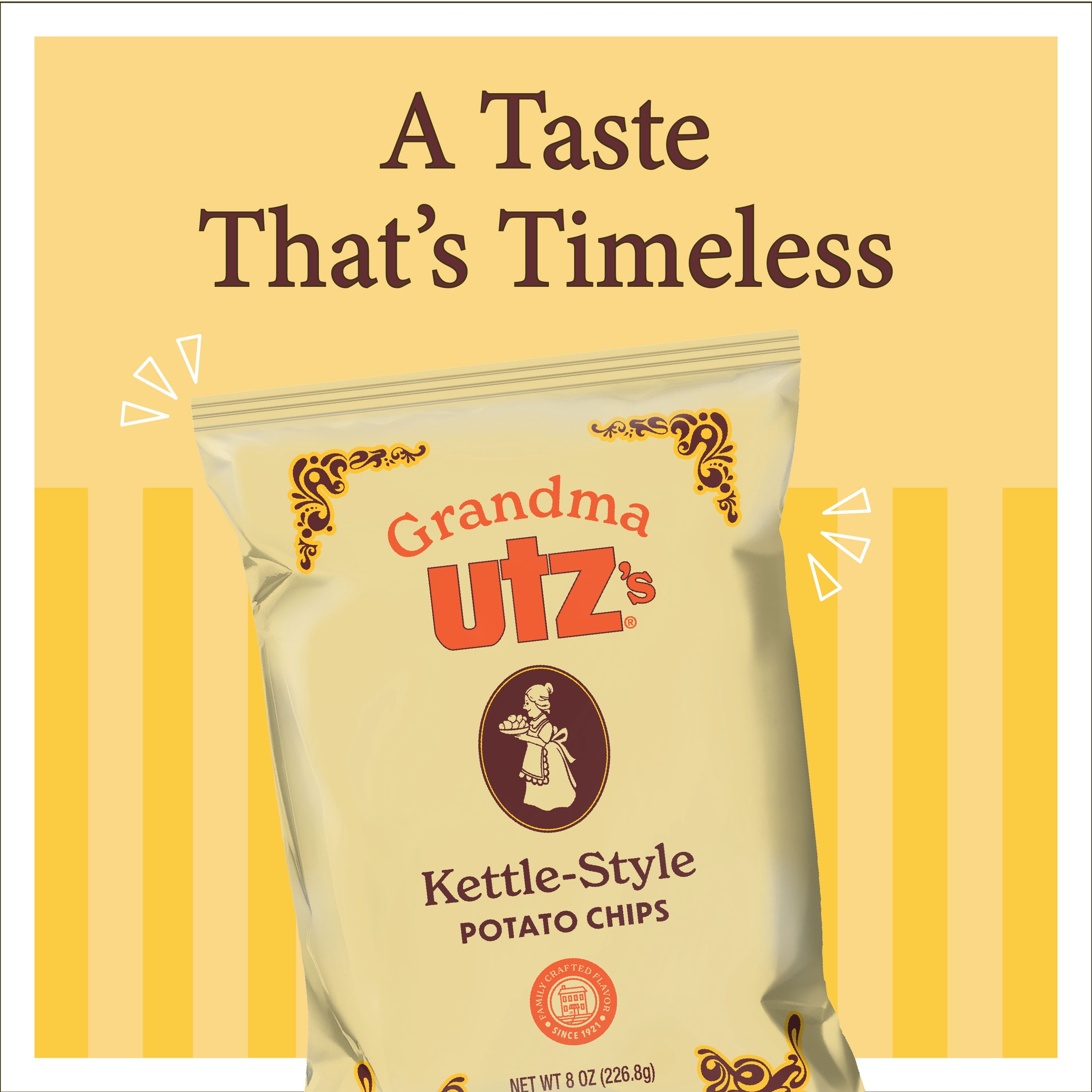 Utz Grandma Utz's Kettle-Style Potato Chips, 8 oz - Pack of 10